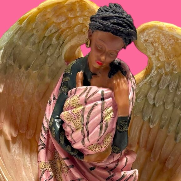 A Heavenly Gift, Angel & Baby Vintage Ceramic Figurine Statue. Home Decor. RARE! - Picture 2 of 8